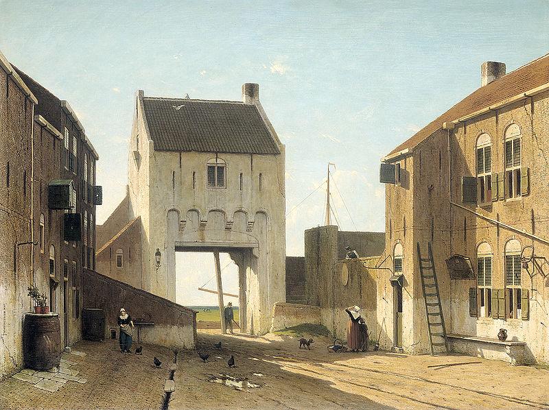 Johan Hendrik Weissenbruch Een stadspoort te Leerdam oil painting image
